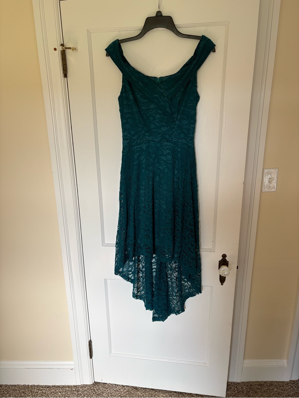 Lace High-Low A-Line Dress in Teal